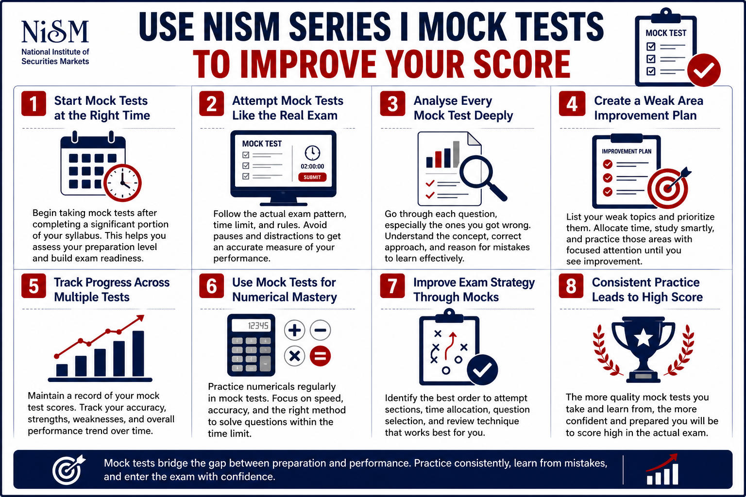 Use NISM Series I Mock Tests to Improve Your Score Infographic